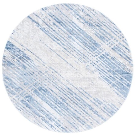 Flowers First 6 ft. 7 in. x 6 ft. 7 in. Amelia 700 Contemporary Round Rug - Ivory & Grey FL1909550